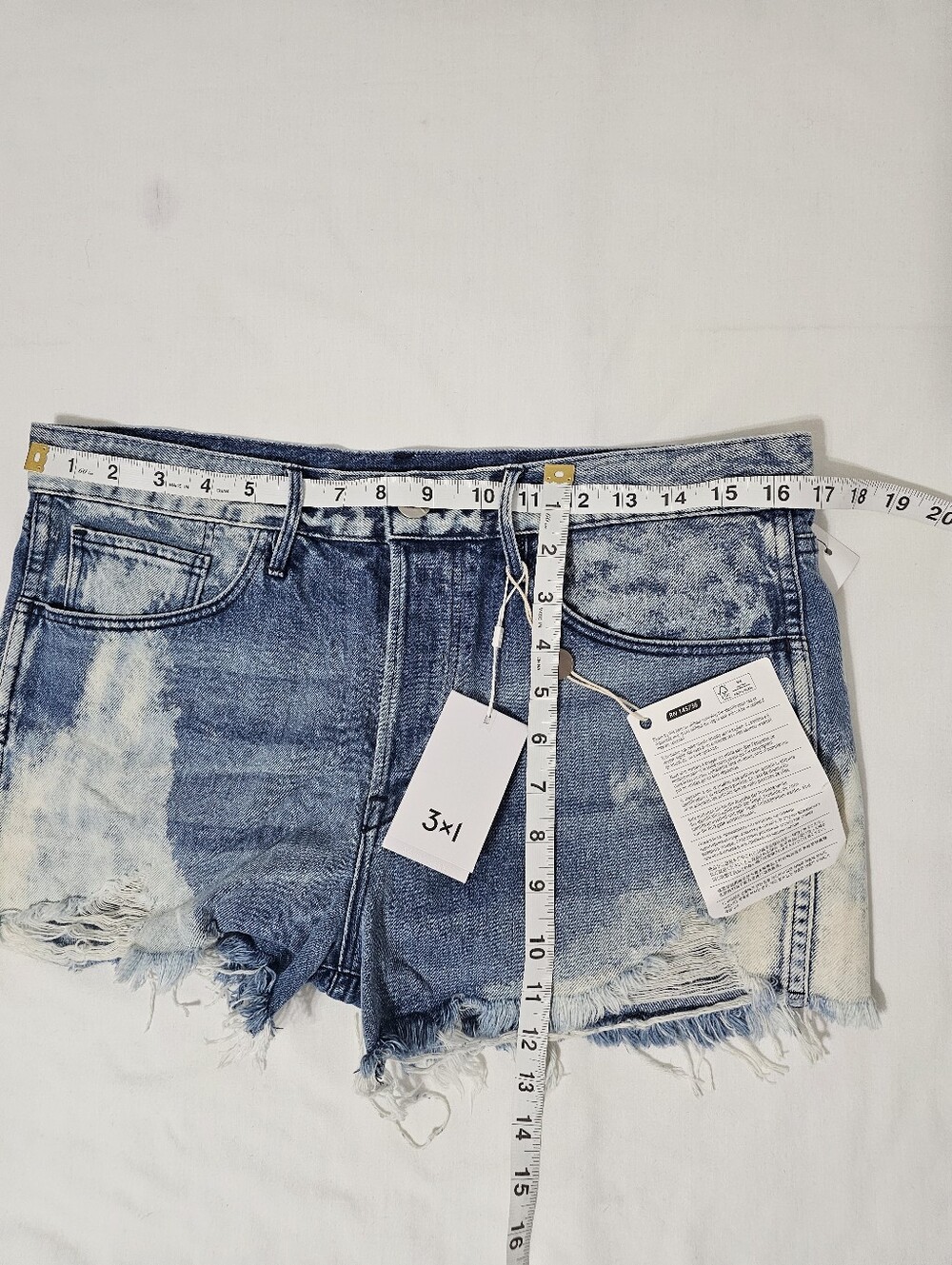 3x1 W2 Mason Denim Shorts Size 28 Vandal Acid Wash Distressed Cutoff NWT - Picture 7 of 9